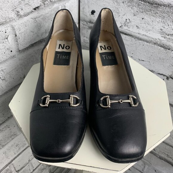 Vintage 90s Ferra Giacomo Horsebit Block Heel Loafers - Picture 1 of 11